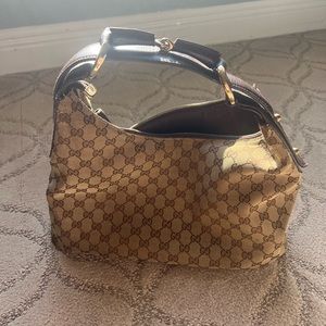 Authentic!! Gucci horse-bit hobo shoulder bag